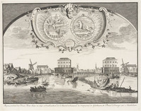 KG 12580
          <br/>
          Gezicht over de Amstel op de twee fortificaties die in 1650 in opdracht van Willem II zijn gebouwd.
          <br/>
          <em>Picart, Bernard (1673-1733) - attr.</em>